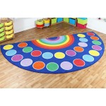 Covor uriasi Curcubeu 4x2m semicircular Copii - Covoras semicerc Multicolor Rainbow